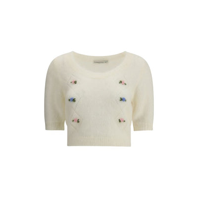 Alessandra Rich White Mohair Sweatshirt