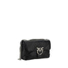 PINKO Black Calf Leather Bos Taurus Shoulder Bag