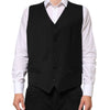 Dolce & Gabbana Black Wool Dress Formal Men Waistcoat Vest