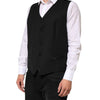 Dolce & Gabbana Black Wool Dress Formal Men Waistcoat Vest