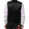 Dolce & Gabbana Black Wool Dress Formal Men Waistcoat Vest