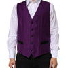 Dolce & Gabbana Purple Wool Dress Formal Waistcoat Vest