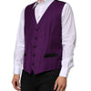 Dolce & Gabbana Purple Wool Dress Formal Waistcoat Vest