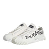 Dolce & Gabbana White Logo Graffiti Low Top Sneakers Shoes