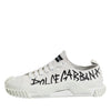 Dolce & Gabbana White Logo Graffiti Low Top Sneakers Shoes