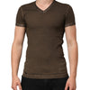 Dolce & Gabbana Dark Brown Cotton Tattered Logo Men T-shirt