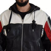 Dolce & Gabbana Black Leather Hooded Blouson Jacket