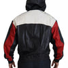 Dolce & Gabbana Black Leather Hooded Blouson Jacket