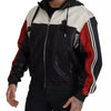 Dolce & Gabbana Black Leather Hooded Blouson Jacket
