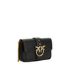 PINKO Black Calf Leather Bos Taurus Shoulder Bag