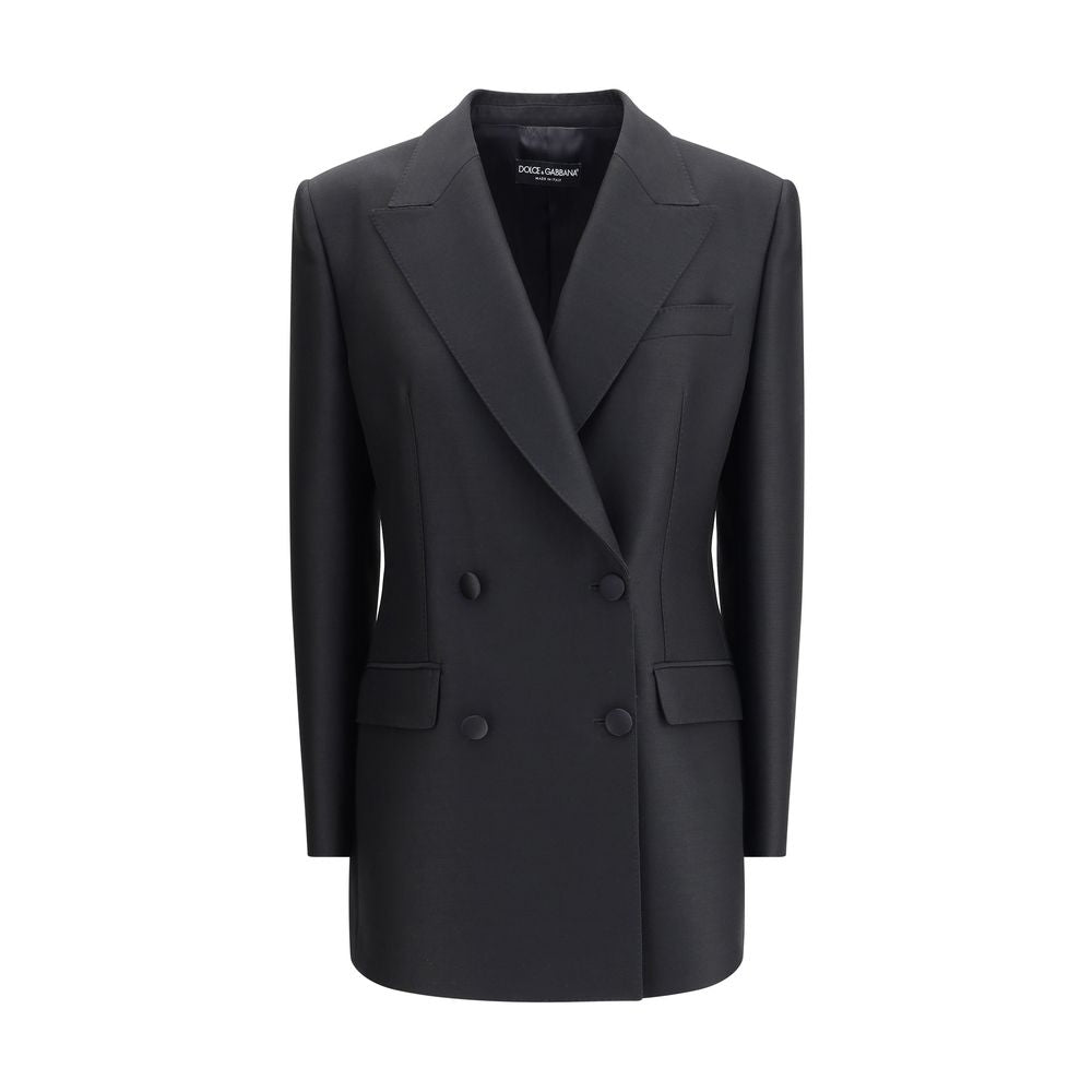 Dolce &amp; Gabbana Blazer aus schwarzem Fleece