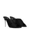 Dolce & Gabbana Black Satin Stiletto Heel Sandals