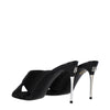 Dolce & Gabbana Black Satin Stiletto Heel Sandals