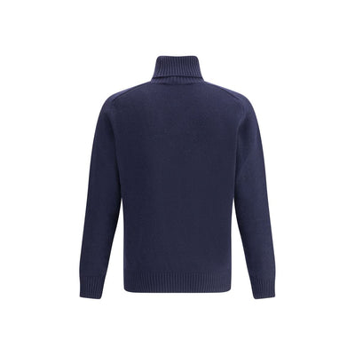 Brooksfield Blue Fleece Wool Turtleneck
