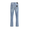 Fendi Light Blue Cotton Straight-Leg Jeans