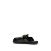 Moschino Black Calf Leather Bos Taurus Mules