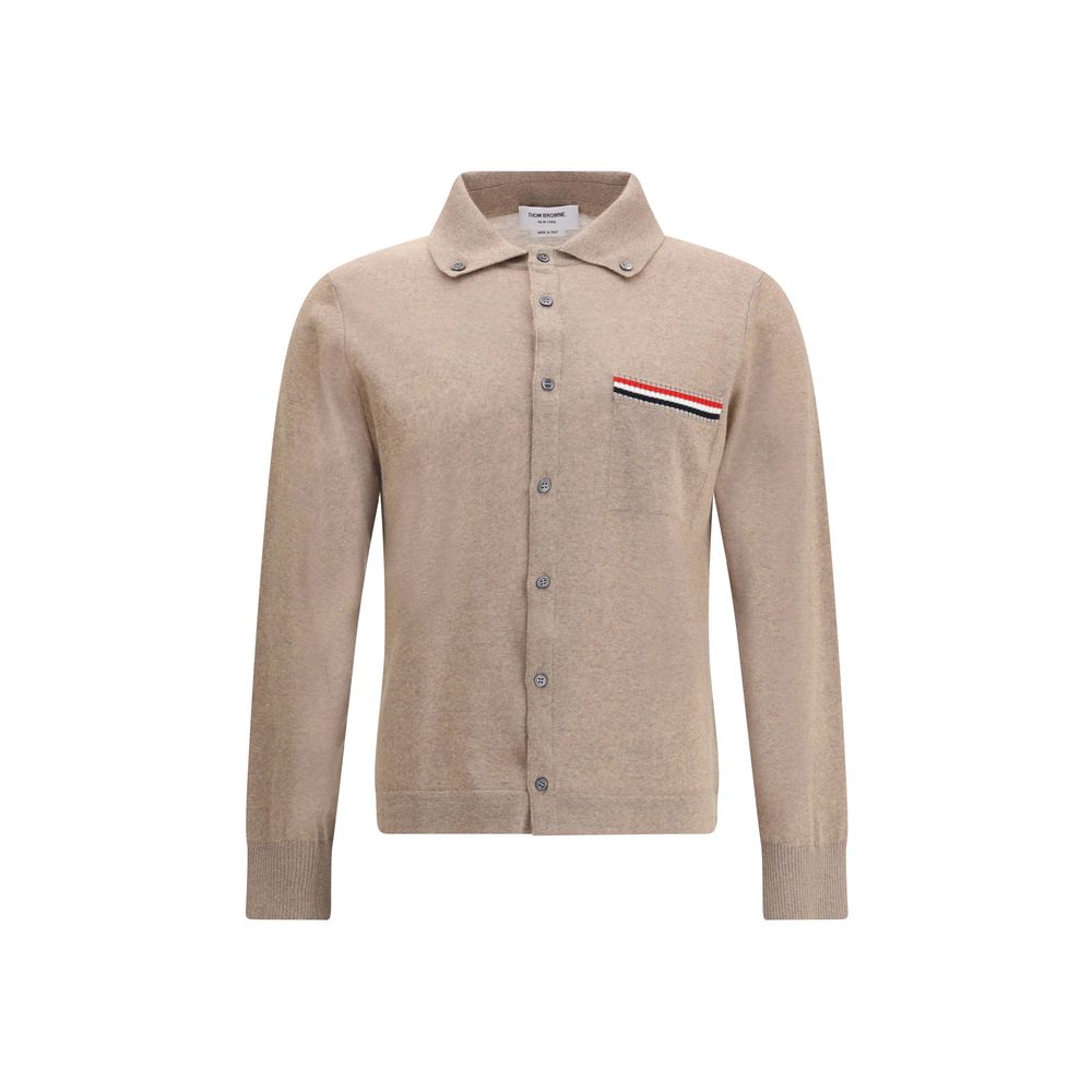 Thom Browne Beige Fleece-Strickjacke