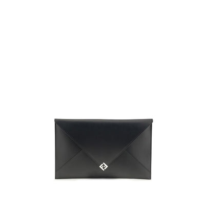 Fendi Black Leather Clutch Bag