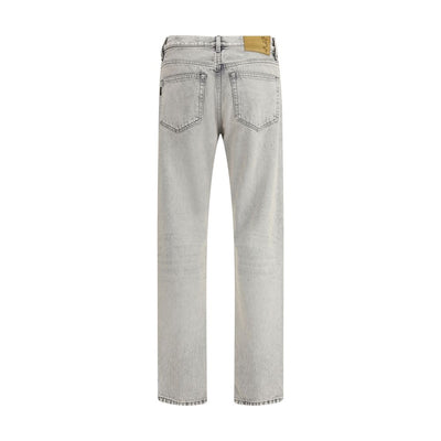 Haikure Light Blue Cotton Straight-Leg Jeans