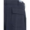 Etro blaue Woll-Cargohose