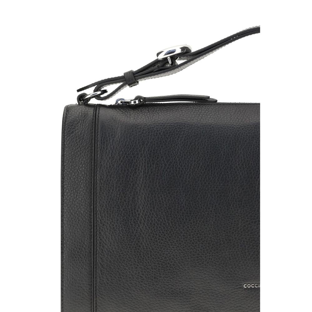 Coccinelle Handtasche aus schwarzem Kalbsleder, Modell Bos Taurus