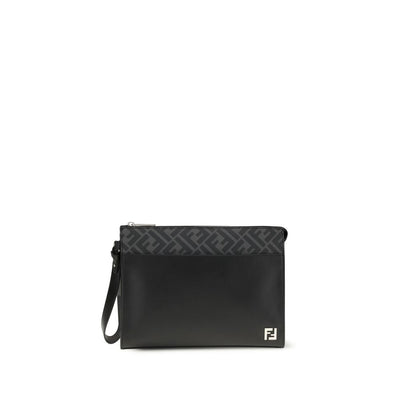 Fendi Clutch aus schwarzem Leder