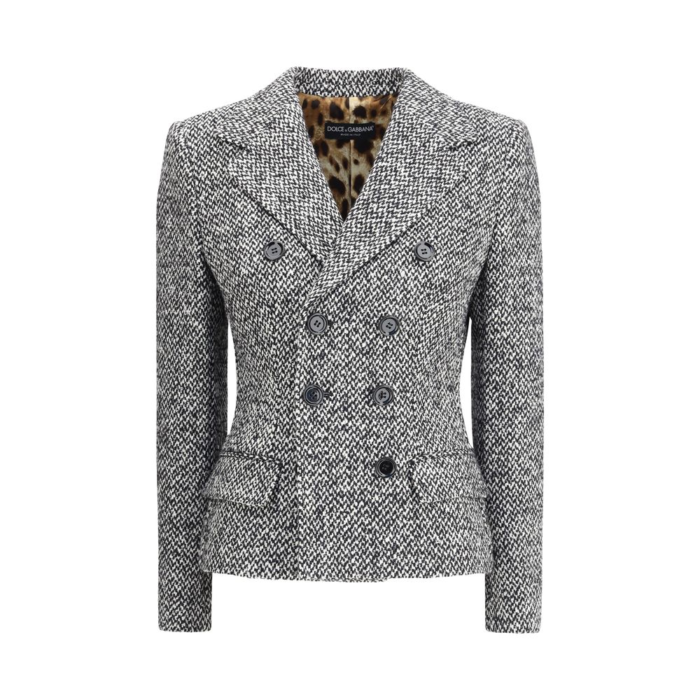 Dolce &amp; Gabbana grauer Fleece-Wollblazer