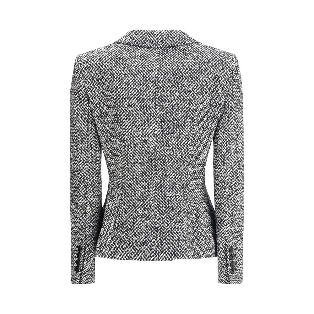 Dolce &amp; Gabbana grauer Fleece-Wollblazer