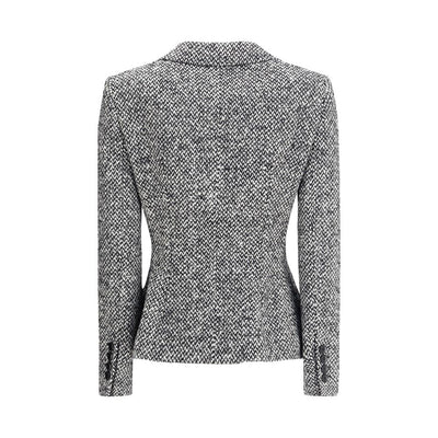 Dolce & Gabbana Gray Fleece Wool Blazer
