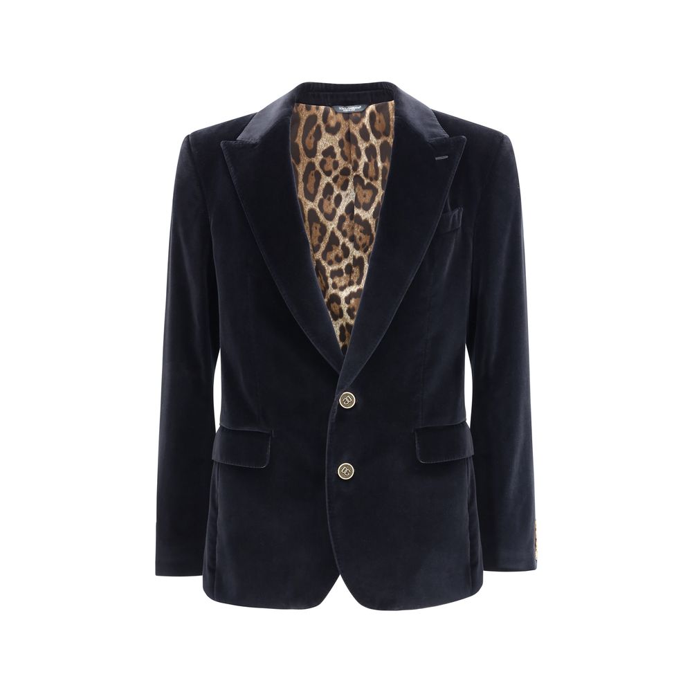 Schwarzer Baumwollblazer von Dolce &amp; Gabbana