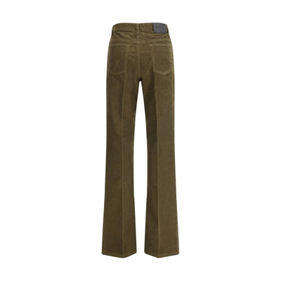 Saint Laurent Bicolor Cotton Casual Pants