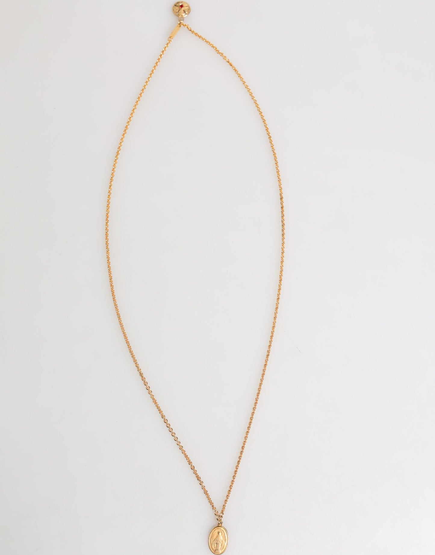 Dolce &amp; Gabbana Goldmedaillon-Anhänger mit Metallkette für Herren