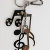 Dolce & Gabbana Silver Musical Note Key Holder Keychain Bag Charm Keyring
