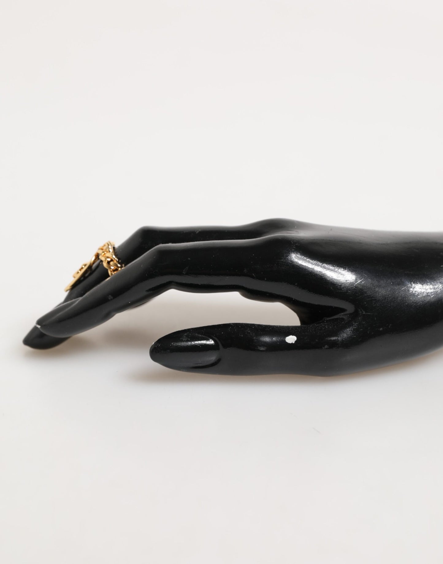 Dolce &amp; Gabbana Goldfarbener Messingring mit ovalem DG-Logo, verstellbar