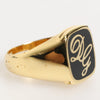 Dolce & Gabbana Gold Tone Enamel Brass Signet DG Logo Adjustable Ring