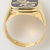 Dolce & Gabbana Gold Tone Enamel Brass Signet DG Logo Adjustable Ring