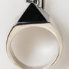 Dolce & Gabbana Silver Tone Pyramid DG Logo Real Brass Ring