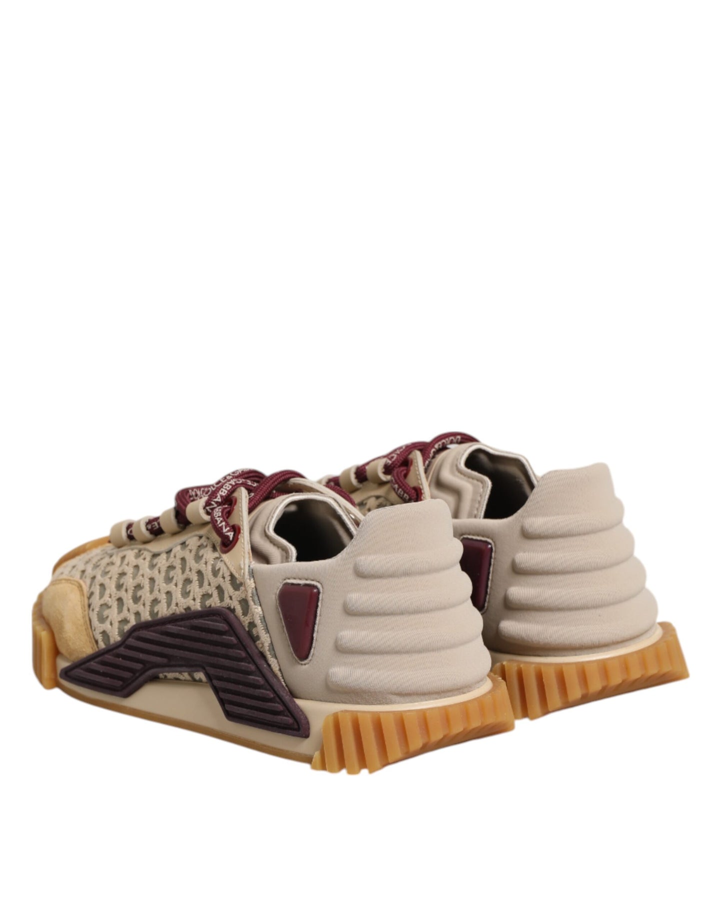 Dolce &amp; Gabbana Beige Neopren DG Logo NS1 Schnürschuhe