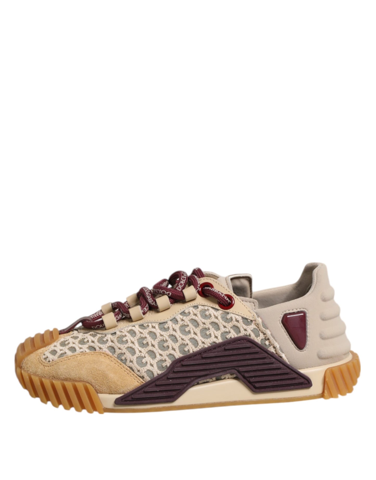 Dolce &amp; Gabbana Beige Neopren DG Logo NS1 Schnürschuhe