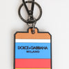 Dolce & Gabbana Multicolor DG Rubber Logo Silver Men's Keychain Keyring