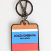 Dolce & Gabbana Multicolor DG Rubber Logo Silver Men's Keychain Keyring