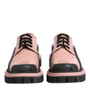 Dolce & Gabbana Light Powder Pink Black Leather Lace-Up Shoes