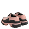 Dolce & Gabbana Light Powder Pink Black Leather Lace-Up Shoes