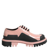 Dolce & Gabbana Light Powder Pink Black Leather Lace-Up Shoes