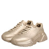 Dolce & Gabbana Gold Leather Daymaster Women Sneaker Shoes