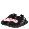 Dolce & Gabbana Black Grey Slip On Sorrento Sneakers Shoes
