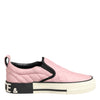 Dolce & Gabbana Pink Quilted Nylon Slip-On Sneaker Shoes