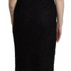 Dolce & Gabbana Black Floral Lace Sheath Knee Length Dress