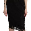 Dolce & Gabbana Black Floral Lace Sheath Knee Length Dress