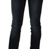 John Galliano Dark Blue Mid Waist Slim Fit Denim Casual Pants Jeans